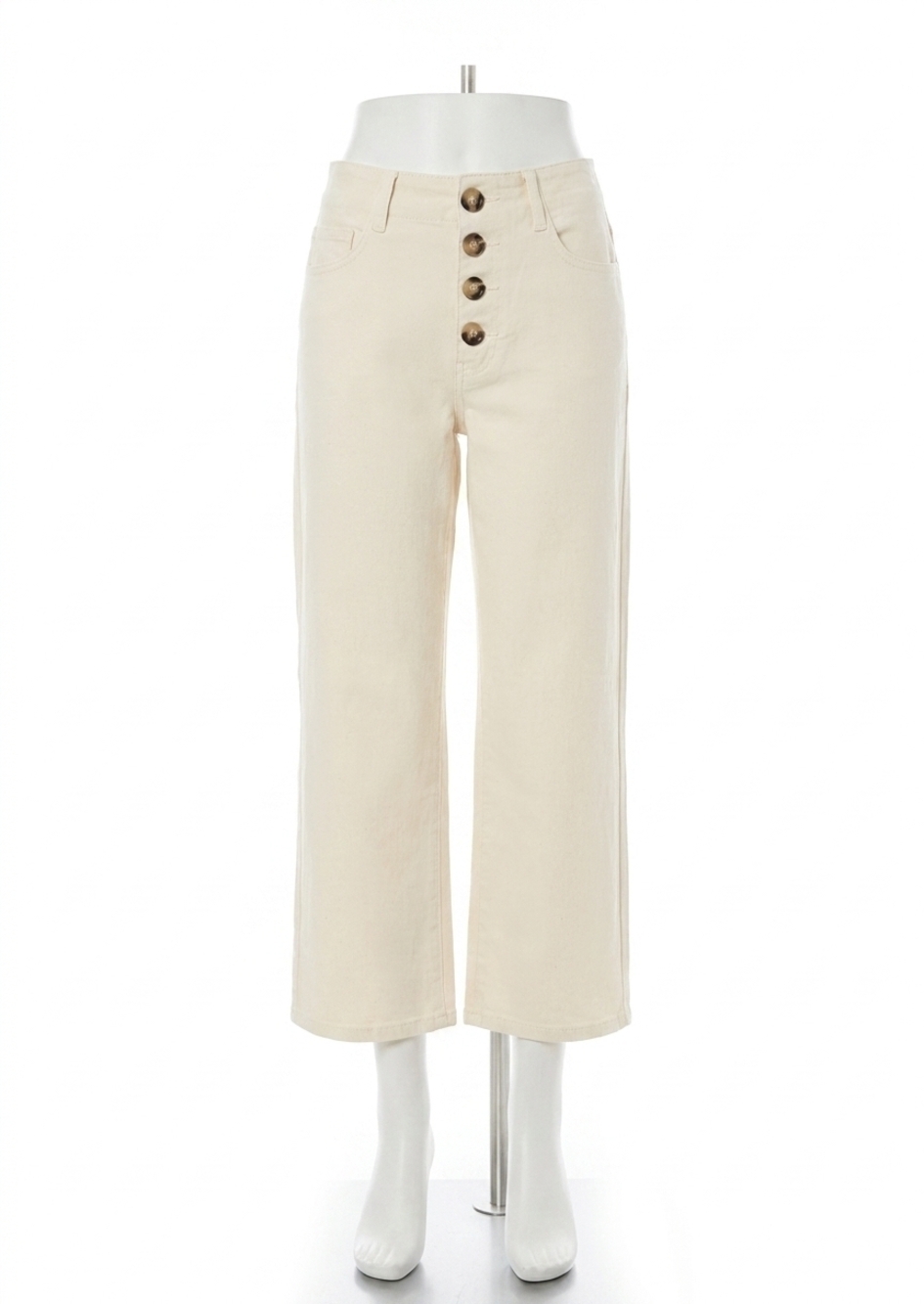 NEW CHARLIE B button fly twill pant in natural